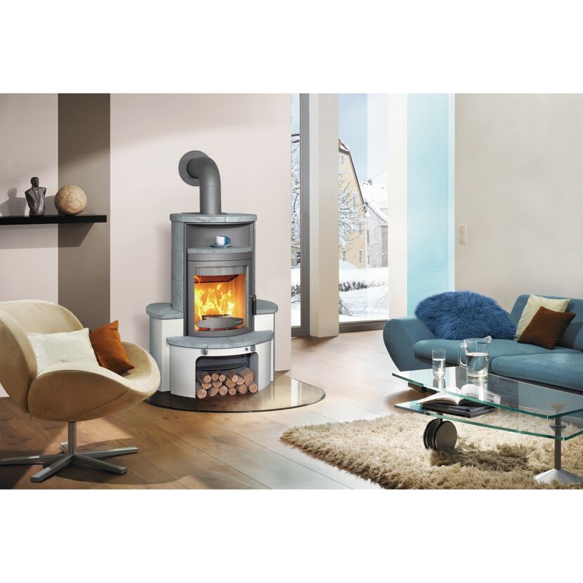 Moderner Kaminofen Avenso GT ECOplus mit Naturstein