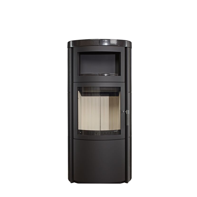 Schwarzer Kaminofen Vito WW GT8,4KW meteor-schwarz