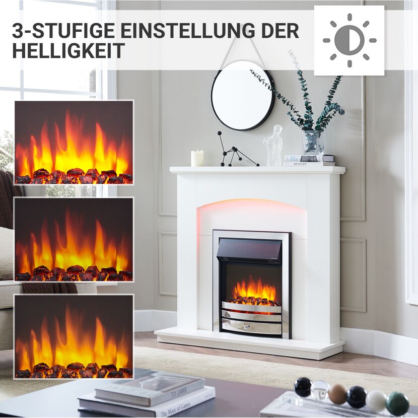 Elektrokamin 'Cosma' chromfarben 2 kW