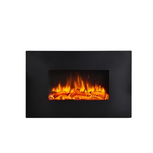 Elektro-Wandkamin 'Enja' schwarz 2000 W, 3D-Flammeneffekt Fernbedienung 58 x 91 x 18 cm