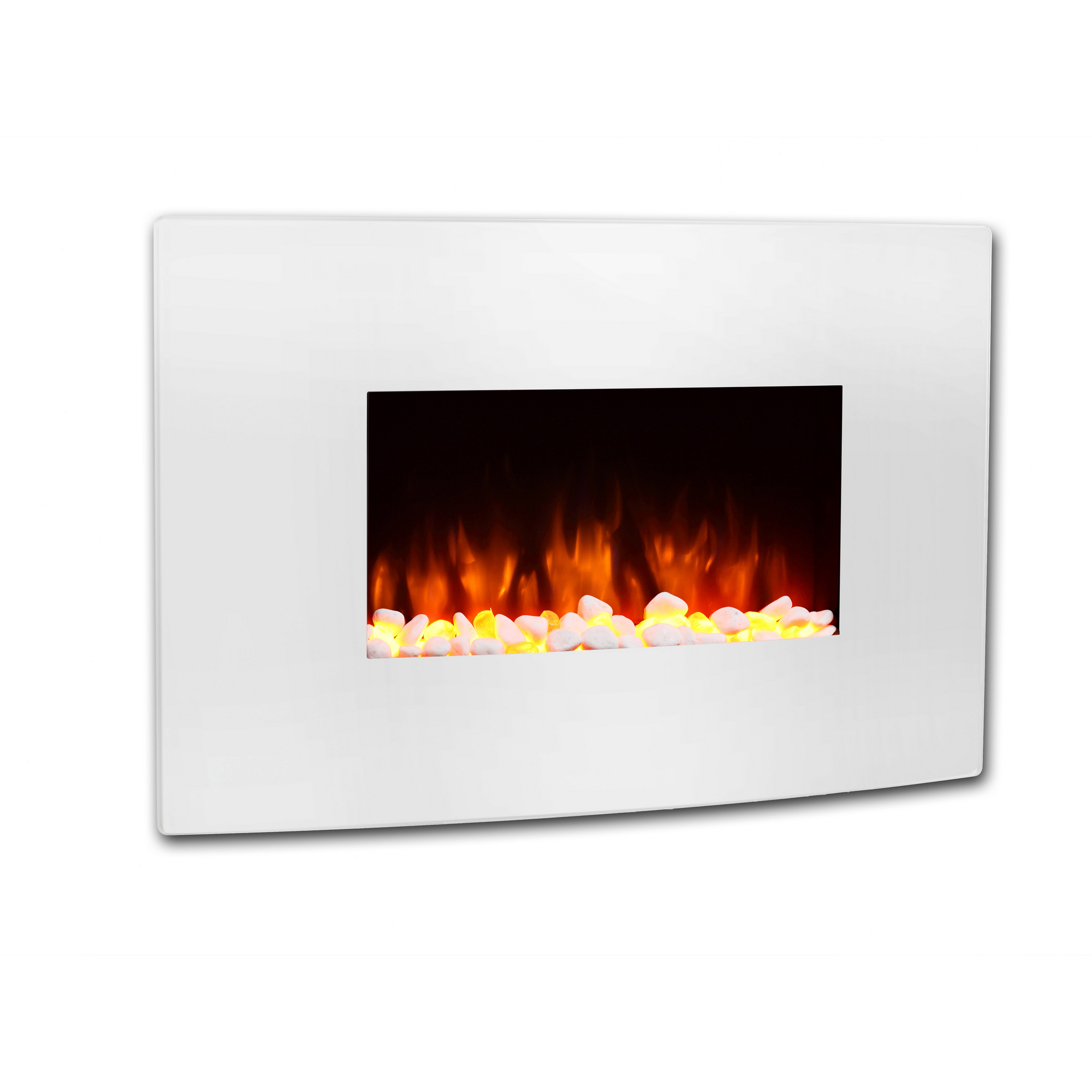 Elektro-Wandkamin 'Enjo' weiß 2000 W, 3D-Flammeneffekt Fernbedienung 58 x 91 x 18 cm + product picture