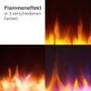 Flammen in drei Farben: Gelb, Orange-Lila und Orange-Blau