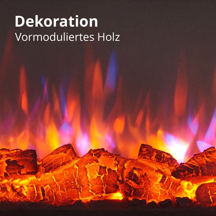 Dekoratives Kaminfeuer mit Holzscheiten