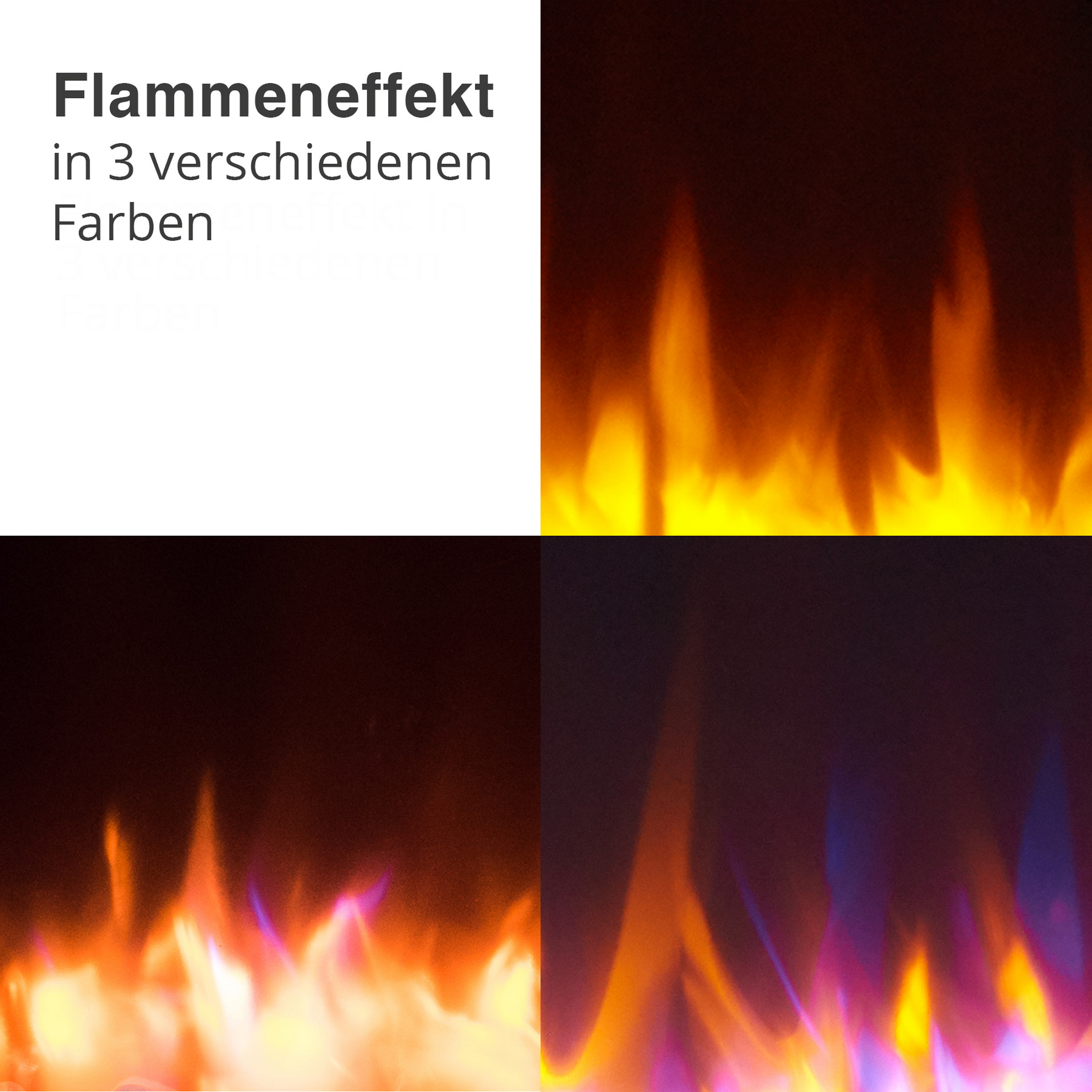 Elektro-Standkamin 'Castor' weiß 2000 W, 3D-Flammeneffekt Fernbedienung 122,2 x 78,9 x 27,6 cm + product picture
