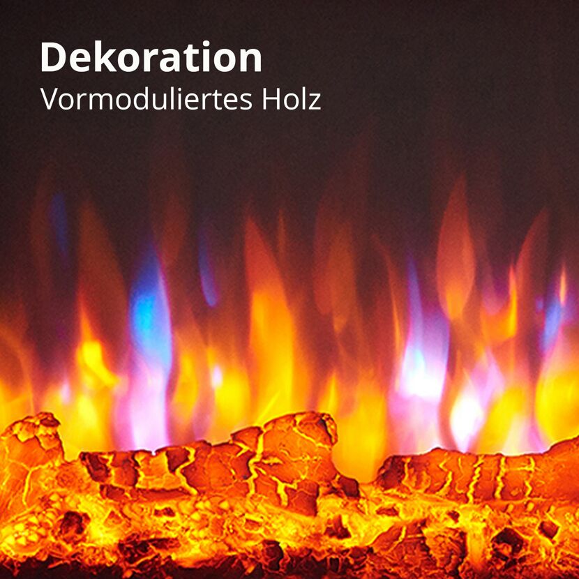 Künstliche Kaminfeuerdeko aus Holz