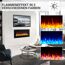 Elektrokamin mit drei verschiedenen Flammenfarben
