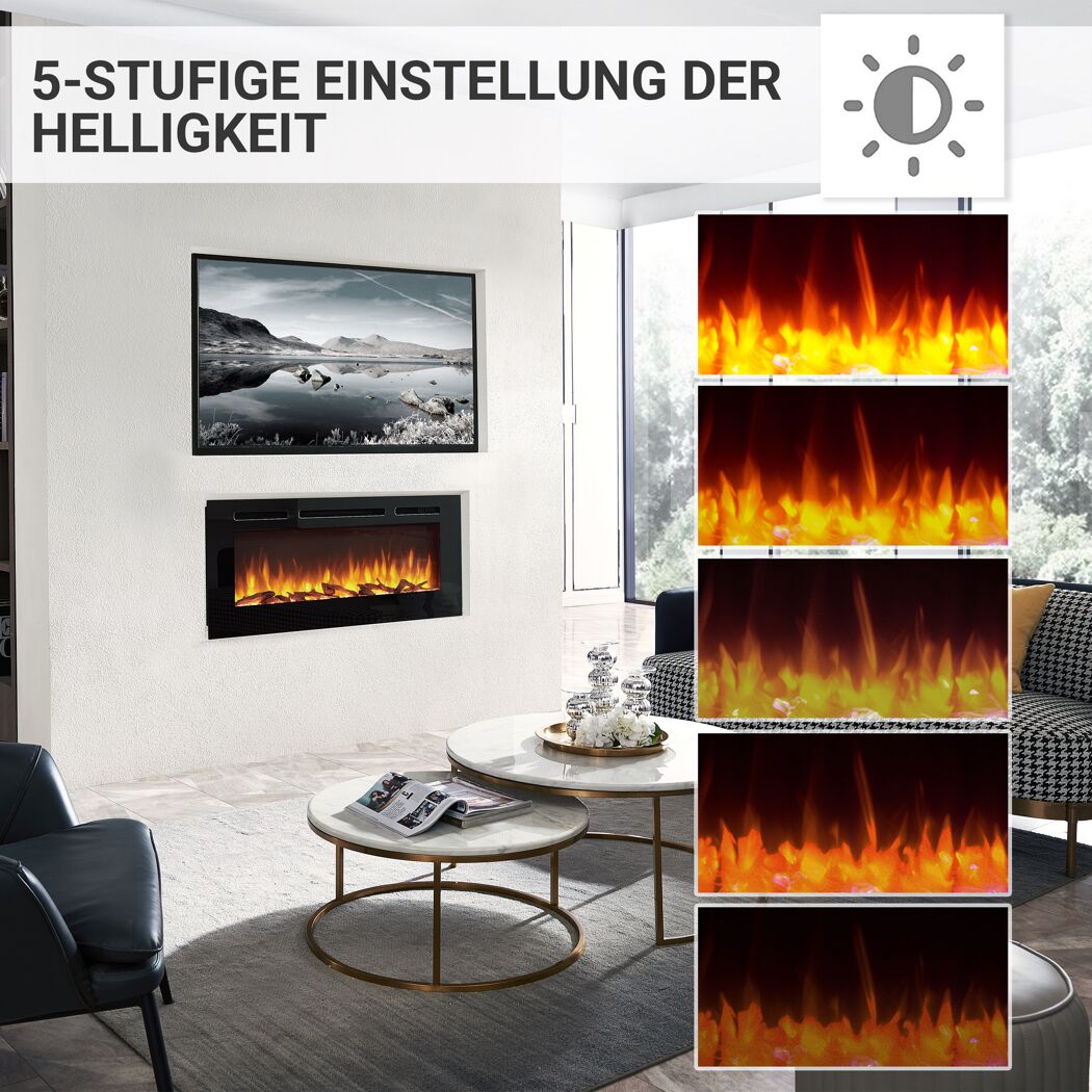 Elektrokamin mit verschiedenen Helligkeitsstufen