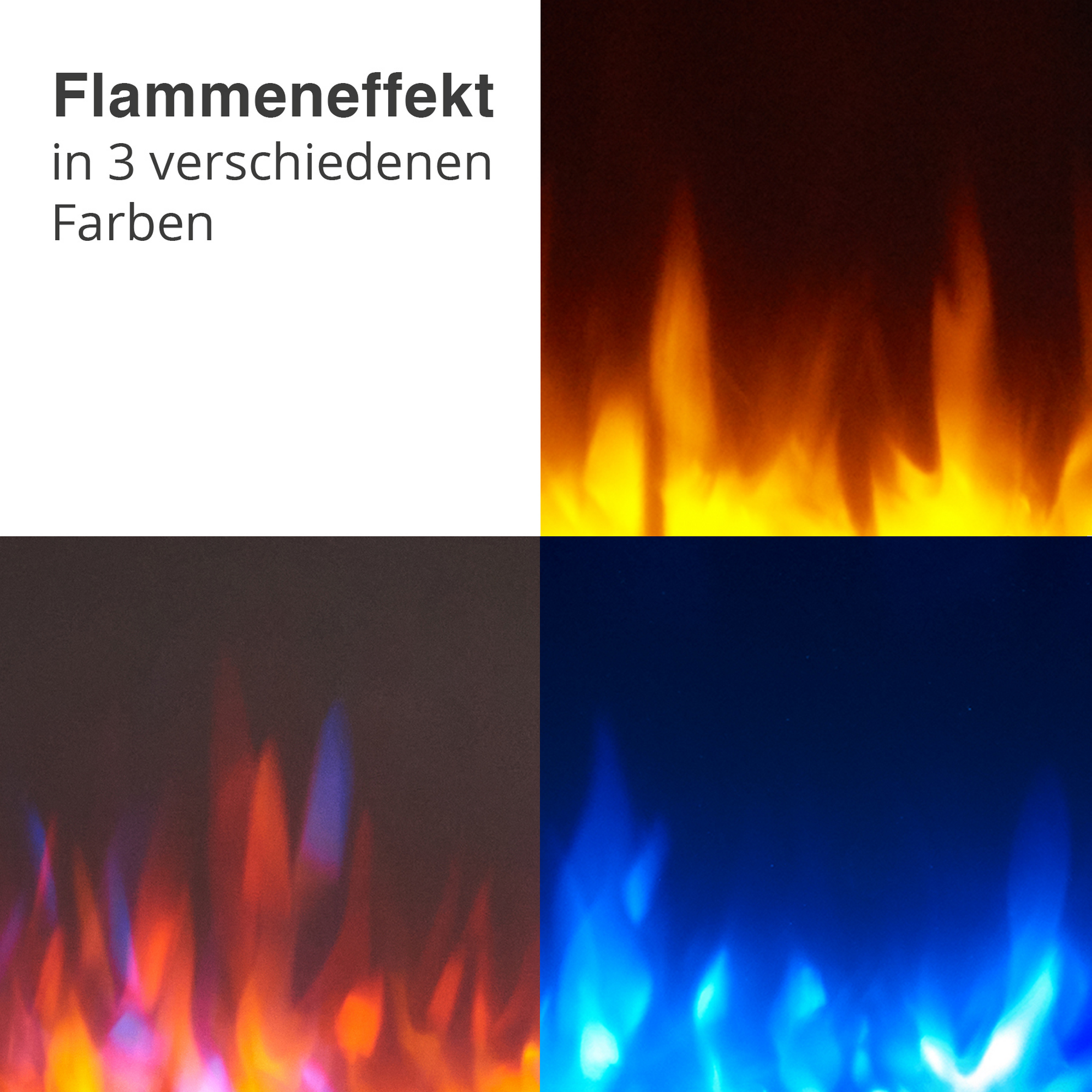 Elektro-Standkamin 'Herkules' betongrau 2000 W, 3D-Flammeneffekt Fernbedienung 141 x 88 x 21 cm + product picture