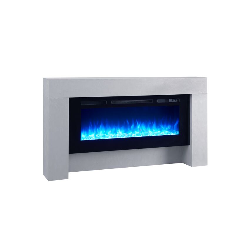 Elektrischer Kamin mit blauer Beleuchtung