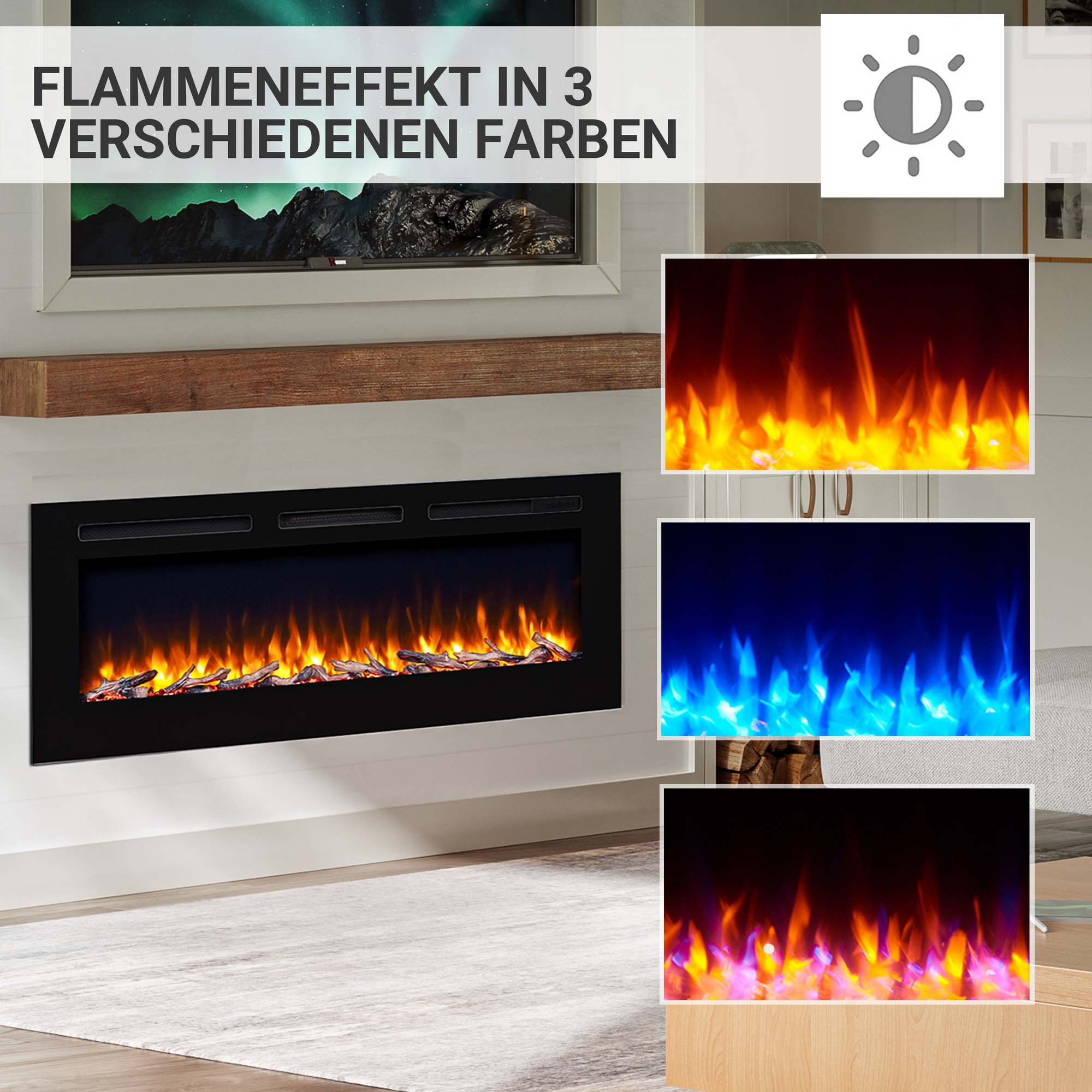 Elektrokamin 'Fiamma 60' schwarz 2 kW + product picture