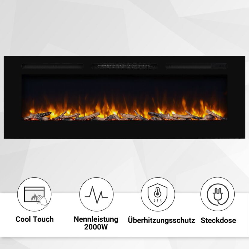 Elektrokamin 'Fiamma 60' schwarz 2 kW