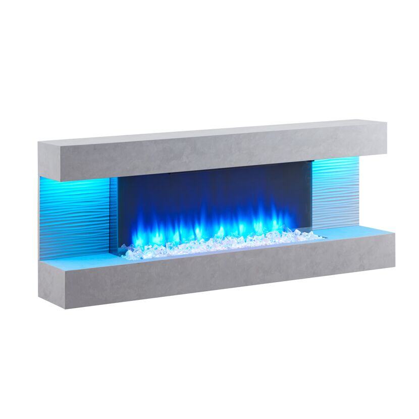 Elektrokamin mit blauer Beleuchtung