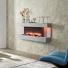 Elektrischer Wandkamin mit Deko