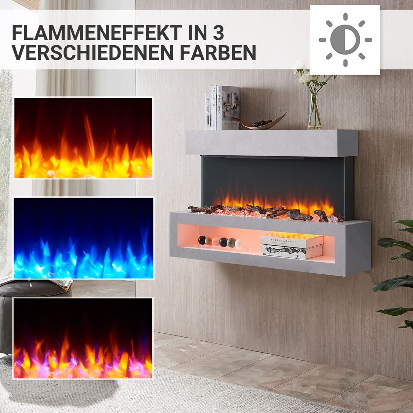 Elektrokamin mit verschiedenen Flammenfarben