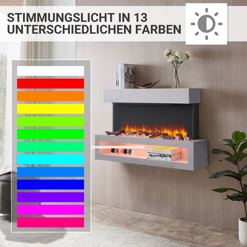 Elektrokamin mit 13 Farben
