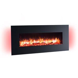 Elektro-Wandkamin 'Vanadis' schwarz 2000W, 3D-Flammeneffekt Fernbedienung 128 x 55 x 13,9 cm