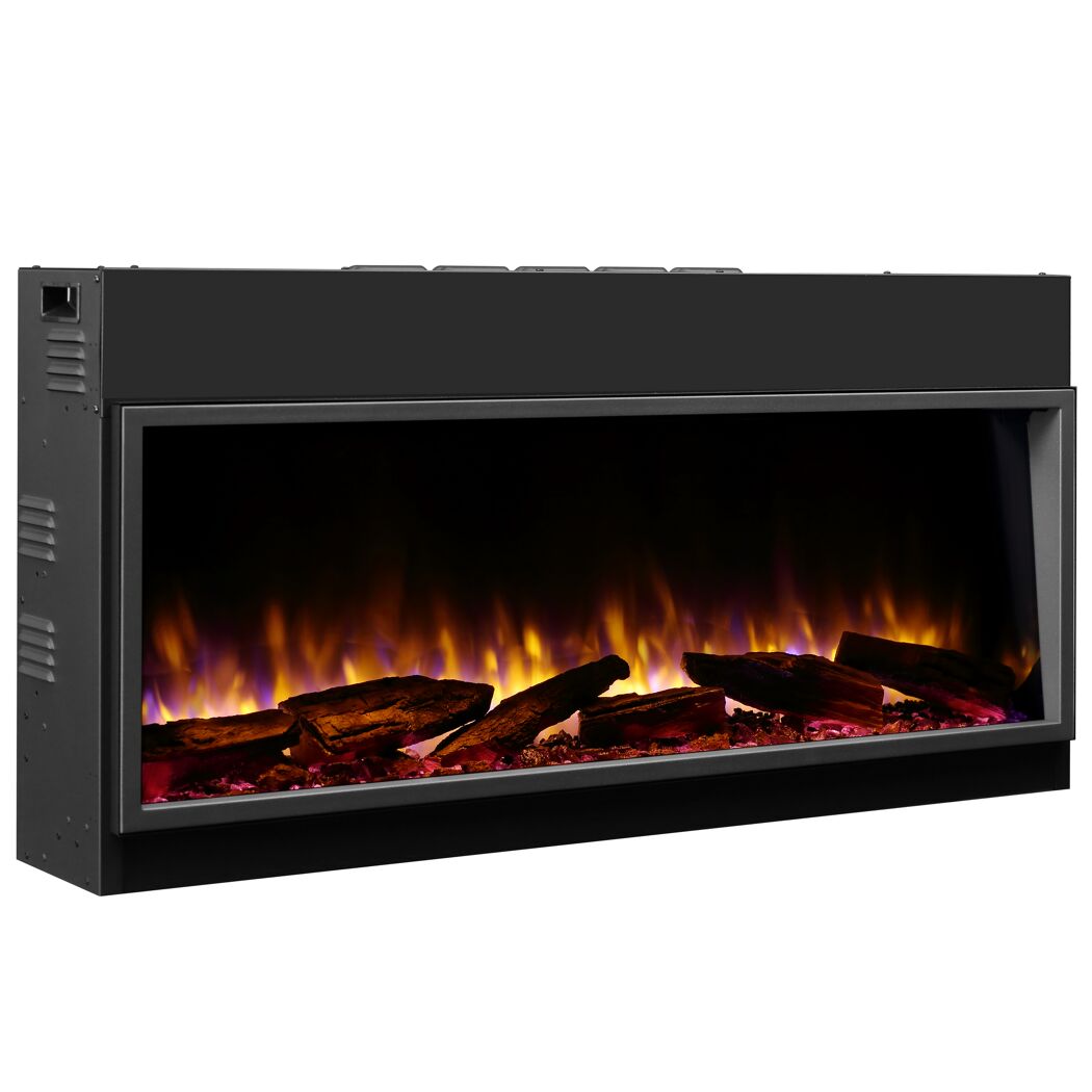 Schwarzer Elektrokamin mit Flammen