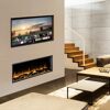 Eingesetzter Elektrokamin mit TV an der Wand