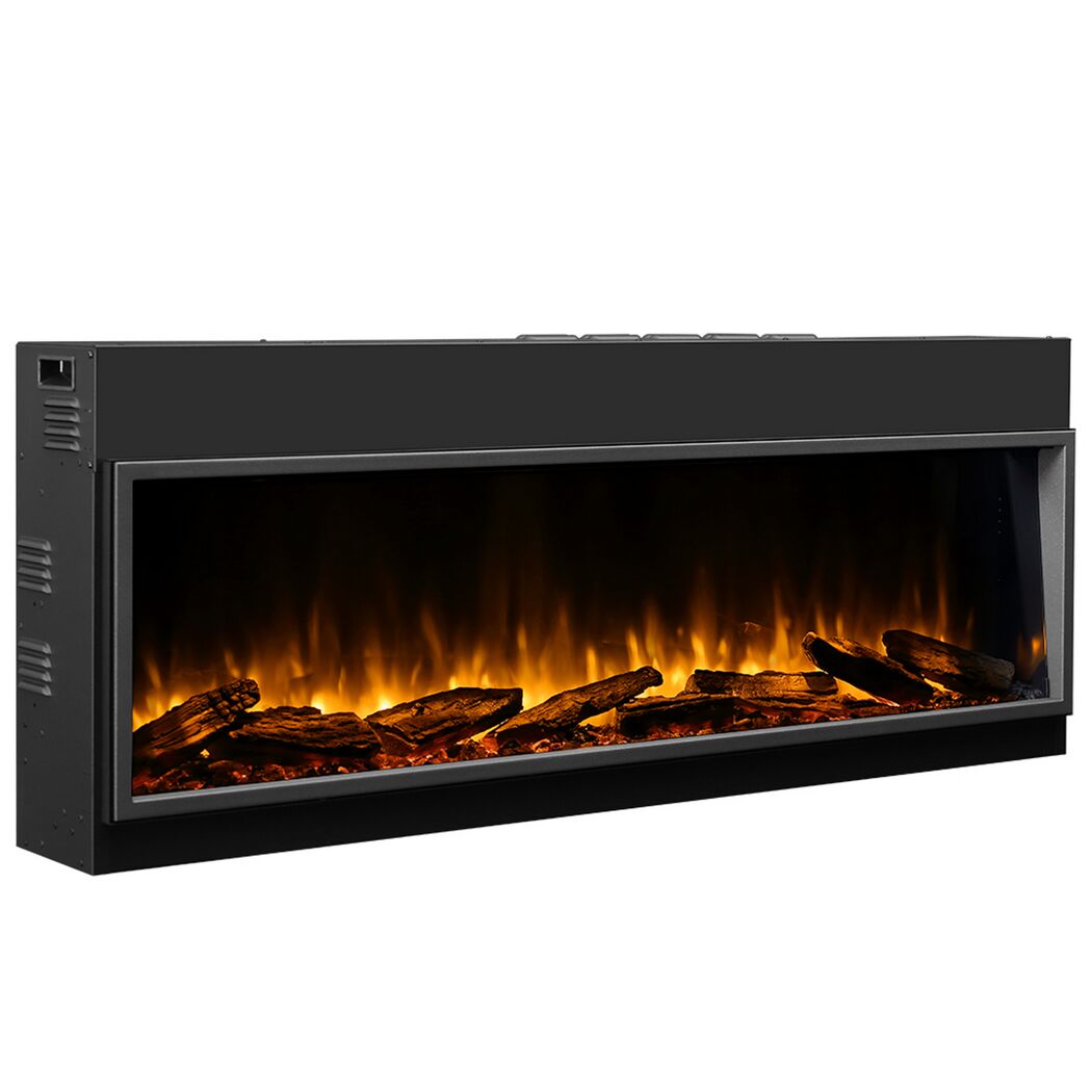 Schwarzer Elektrokamin mit Flammen