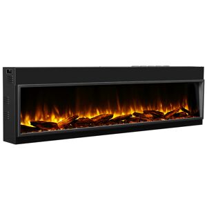 Elektro-Einbaukamin 'Amazona 80' schwarz 2000 W, Wifi 3D-Flammeneffekt Fernbedienung 203,2 x 56 x 21 cm