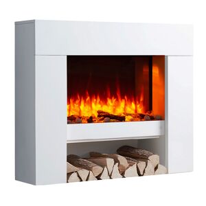 Elektro-Standkamin 'Naran' weiß 2000 W, 3D-Flammeneffekt Fernbedienung 100 x 84 x 24,5 cm
