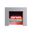Verkleinertes Bild von Elektro-Standkamin 'Naran' betongrau 2000 W, 3D-Flammeneffekt Fernbedienung 100 x 84 x 24,5 cm