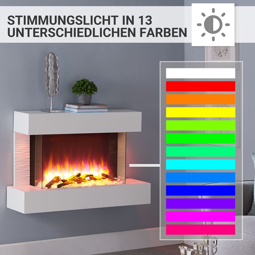 Elektrokamin mit verschiedenen Lichtfarben