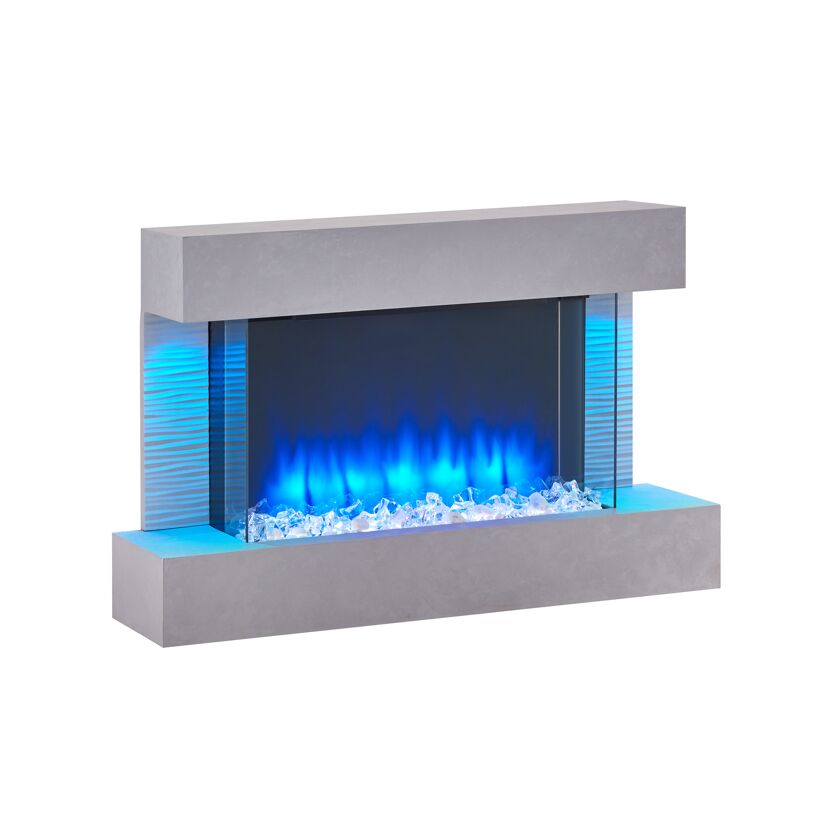 Elektrokamin mit blauer Beleuchtung