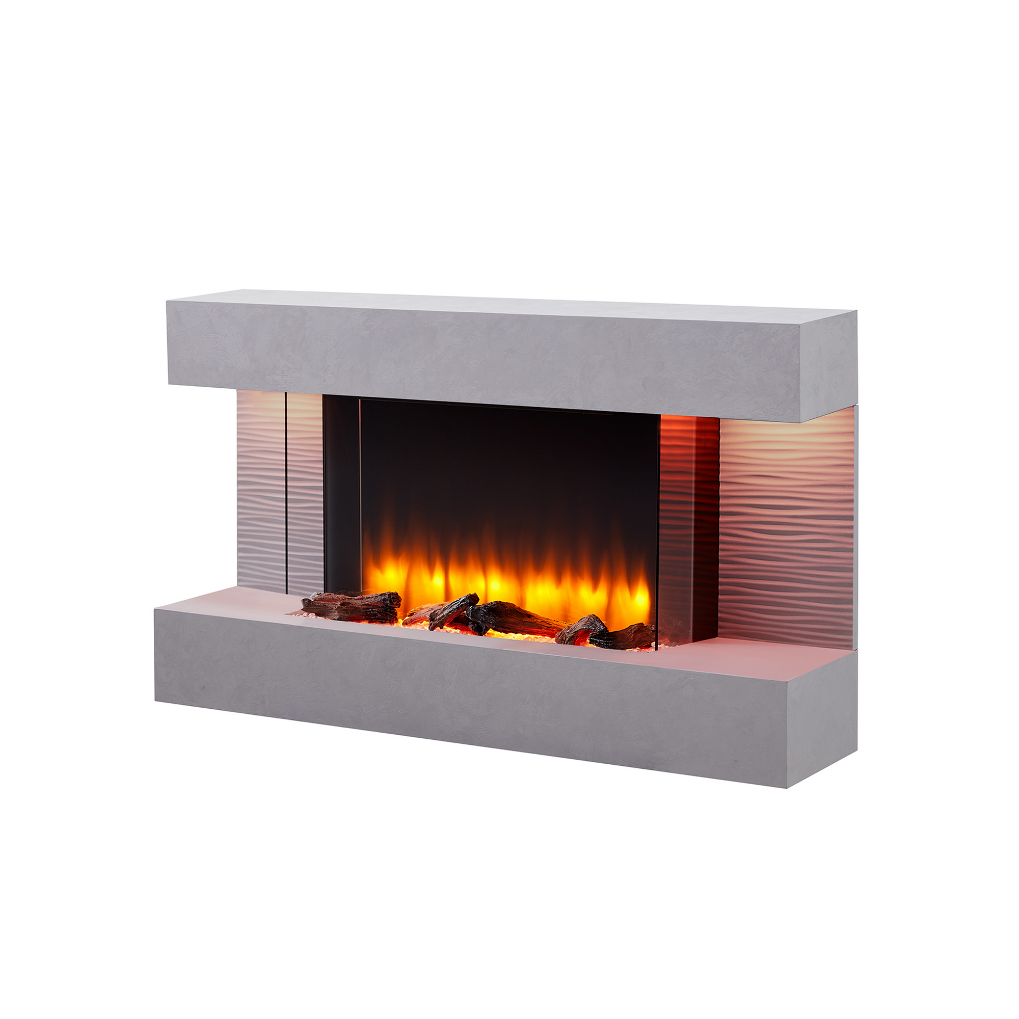 Elektro-Standkamin 'Elis' betongrau 2000 W, 3D-Flammeneffekt Fernbedienung 110 x 73,3 x 24 cm + product picture