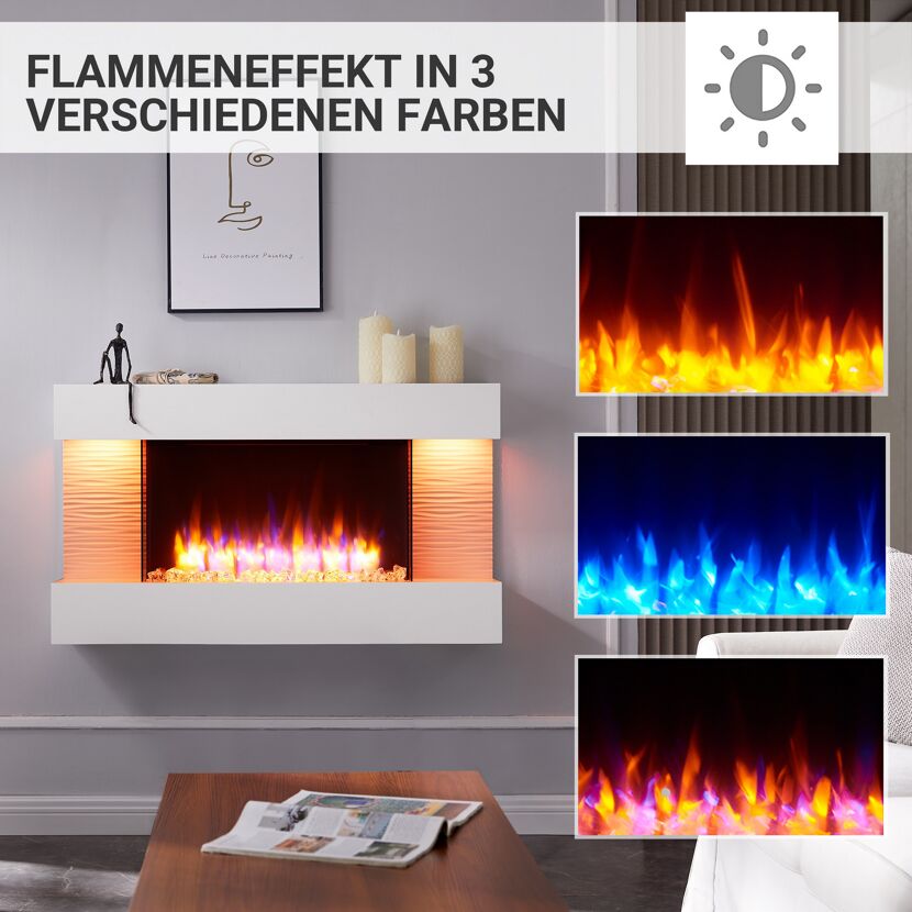 Elektrokamin mit drei Flammenfarben