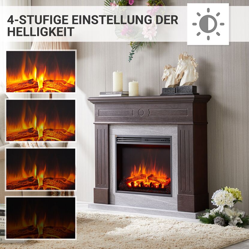 Elektrokamin mit verschiedenen Helligkeitsstufen
