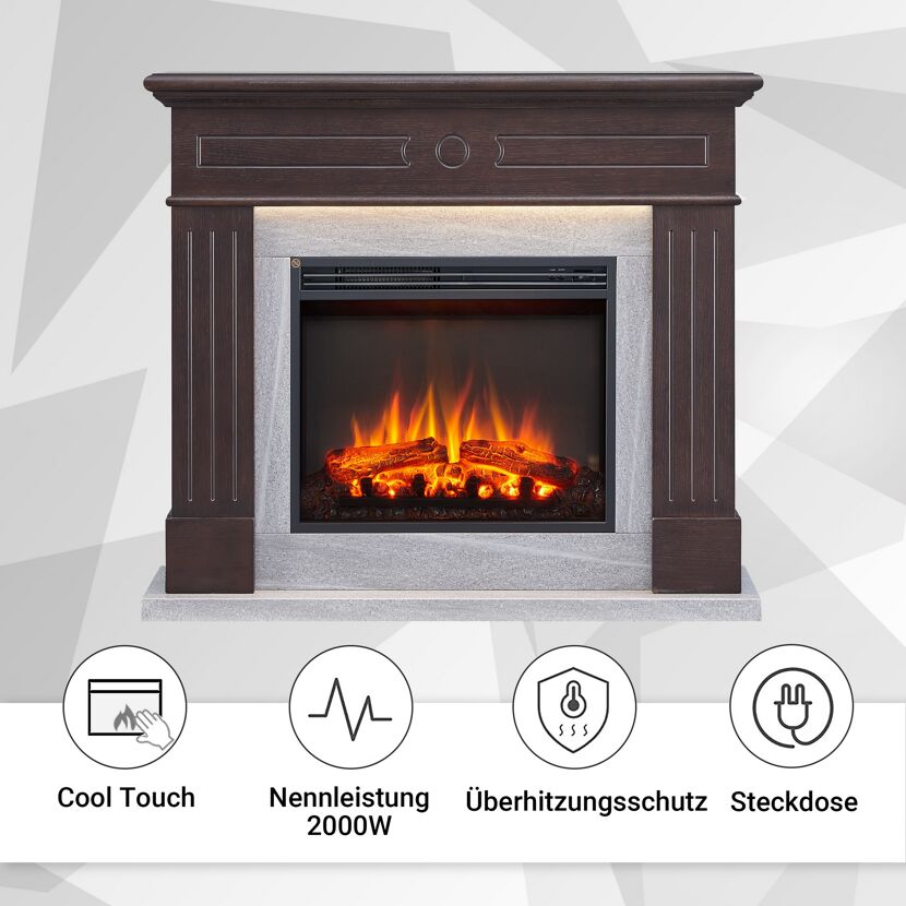 Elektrischer Kamin mit Flammensimulation