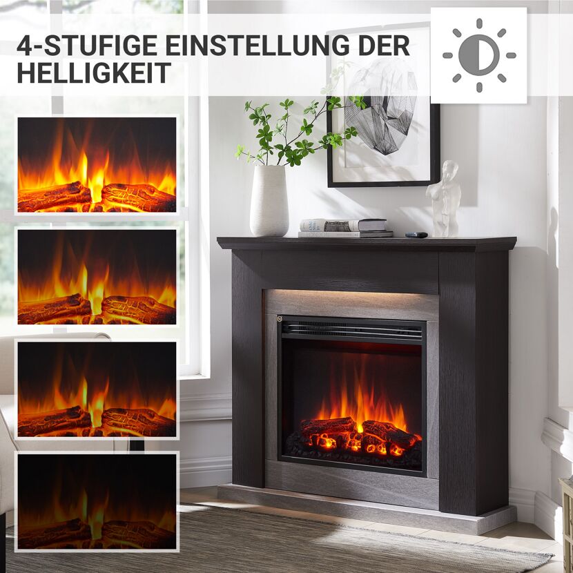 Elektrischer Kamin mit einstellbarer Helligkeit