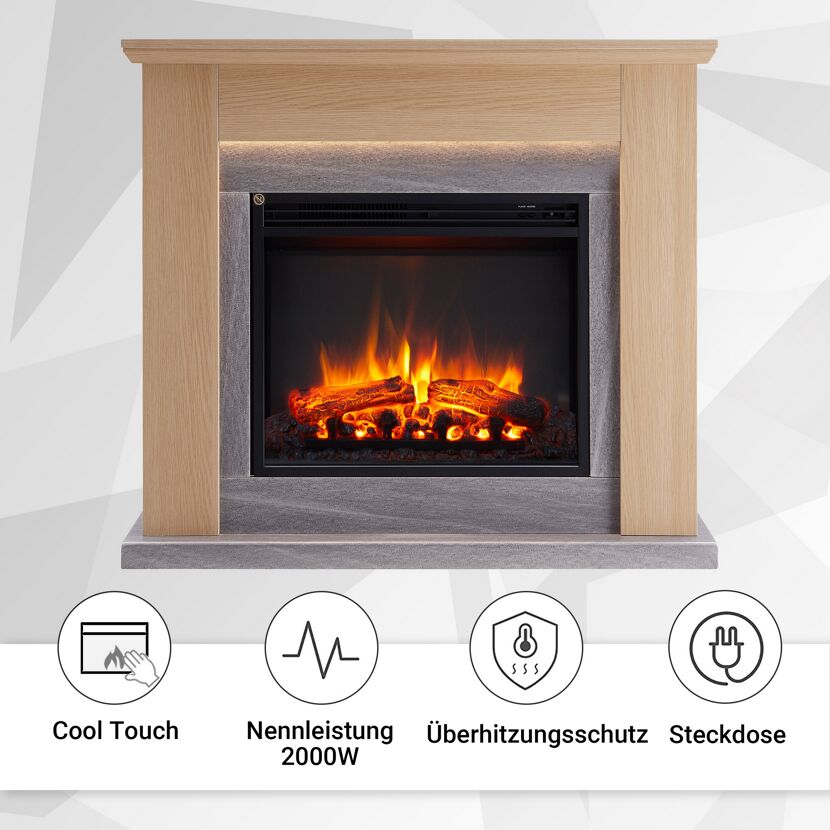 Elektrischer Kamin mit Flammensimulation