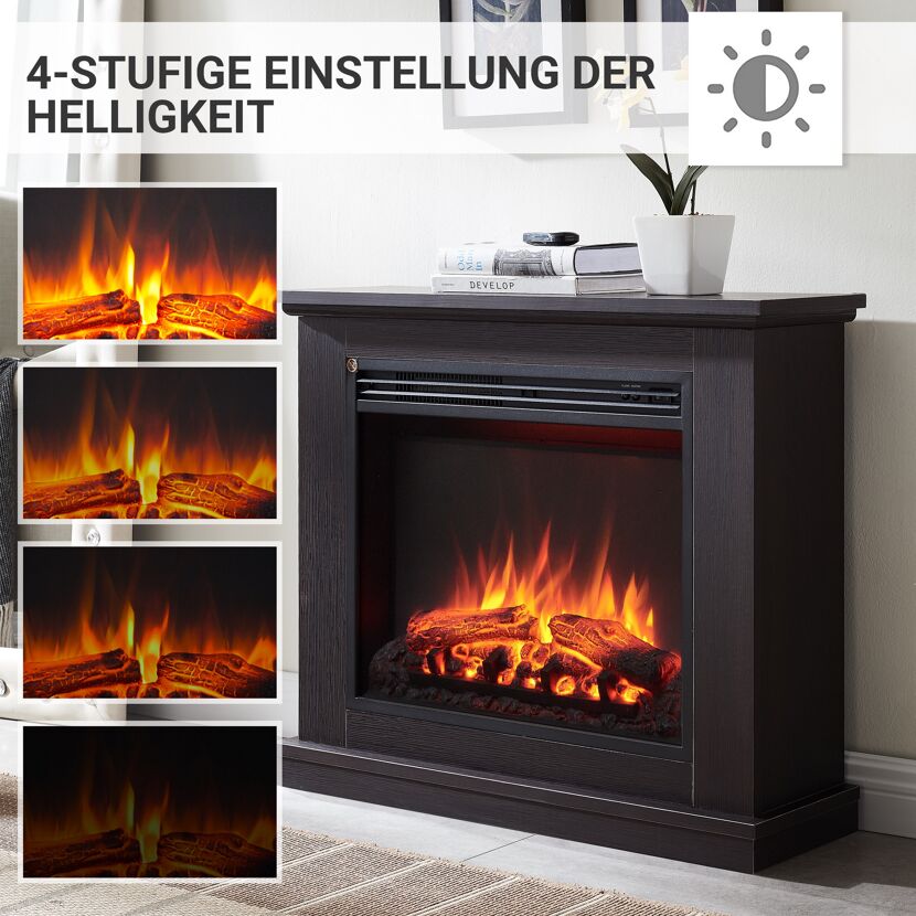 Elektrokamin mit verschiedenen Helligkeitsstufen