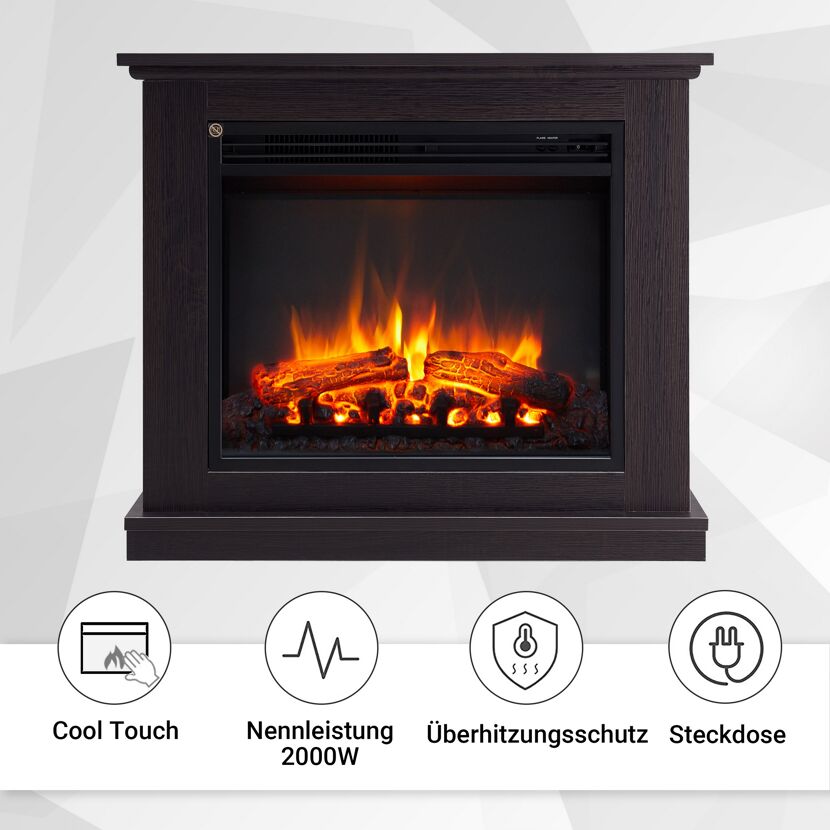 Elektrischer Kamin mit Flammensimulation