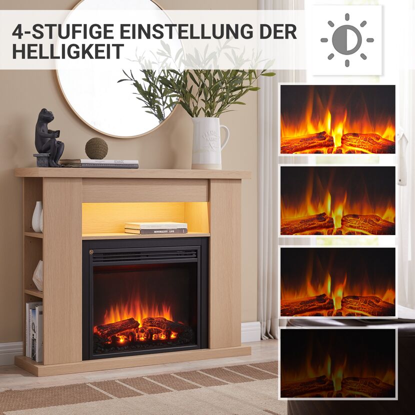 Elektrokamin mit vier Helligkeitsstufen