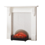 Verkleinertes Bild von Elektro-Standkamin 'Jack' weiß, marmorierte Feuerstellen-Rückwand 2000 W, 3D-Flammeneffekt 85 x 87 x 15 cm