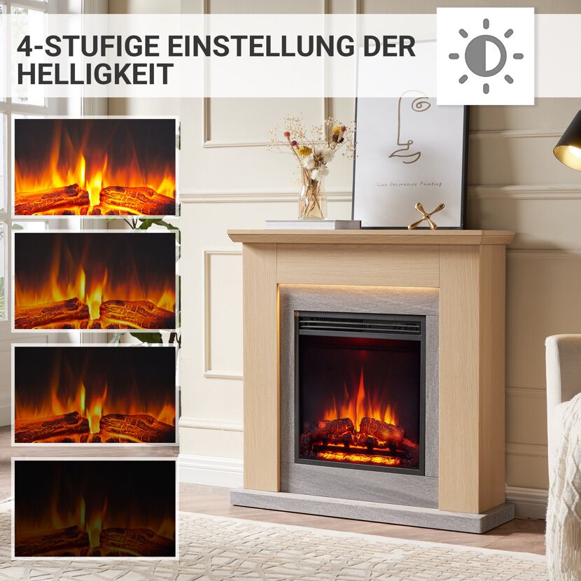 Elektrokamin mit vier Helligkeitsstufen