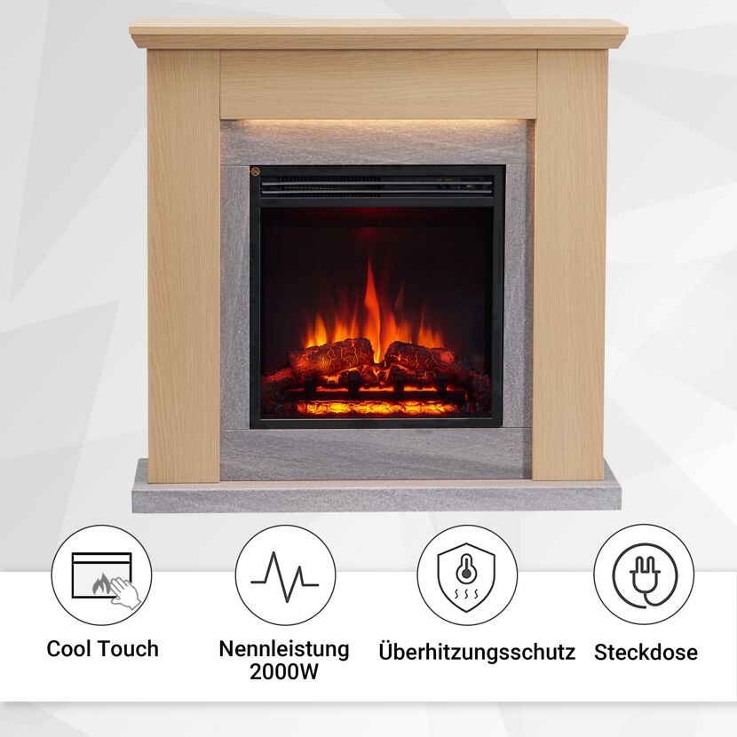 Elektrischer Kamin mit Flammensimulation