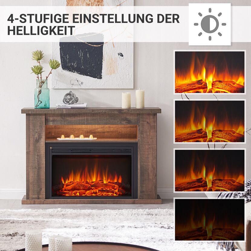 Elektrokamin mit vier Helligkeitsstufen