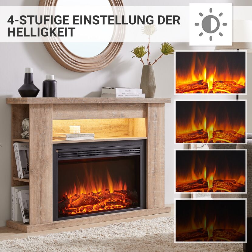 Elektrokamin mit einstellbarer Helligkeit