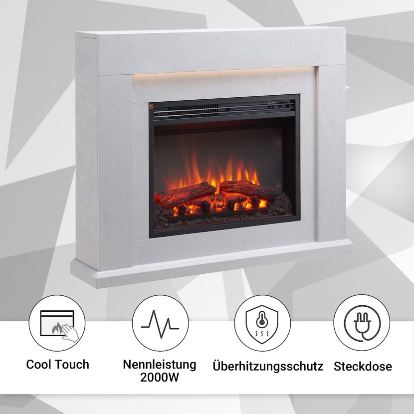 Elektrischer Kamin mit Flammensimulation