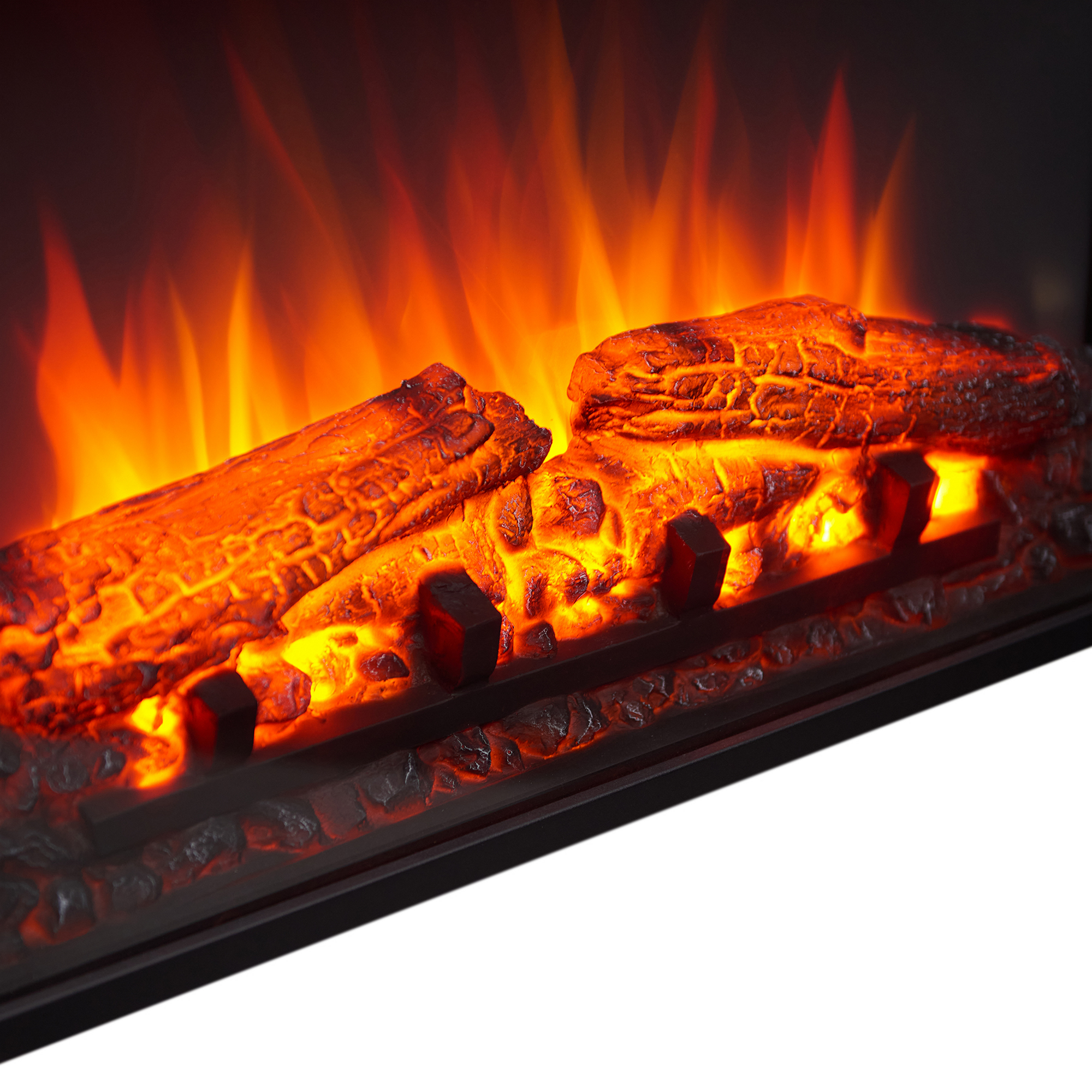 Elektro-Standkamin 'Atropos' weiß 2000 W, 3D-Flammeneffekt Fernbedienung 108 x 82 x 23,5 cm + product picture