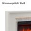 Weißer Elektrokamin mit Marmoroptik