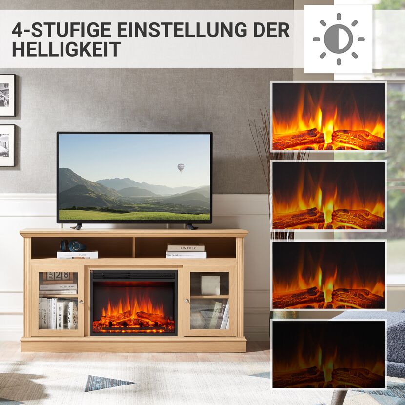 Elektrischer Kamin mit vier Helligkeitsstufen