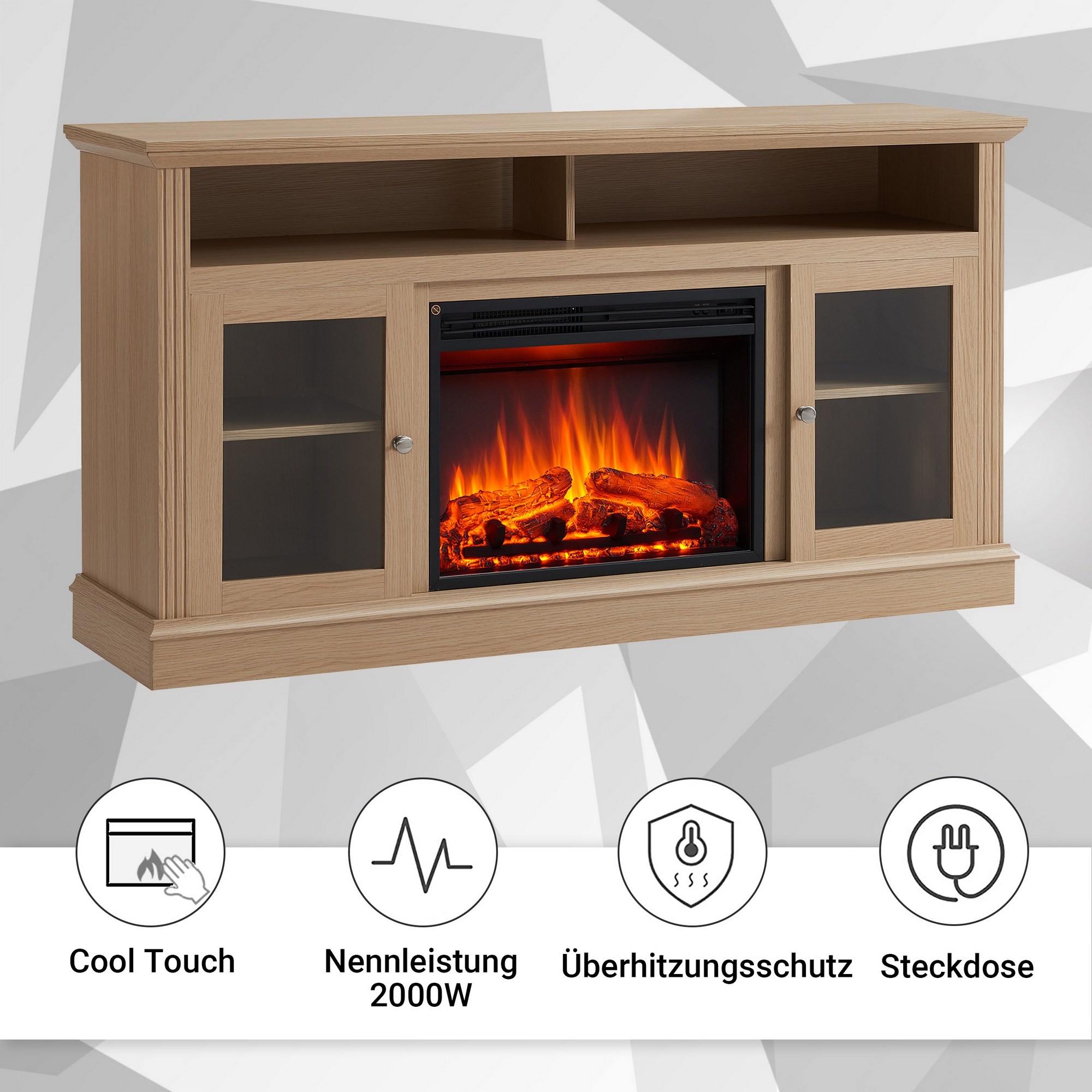 Elektrokamin 'James' hellbraun 2 kW + product picture