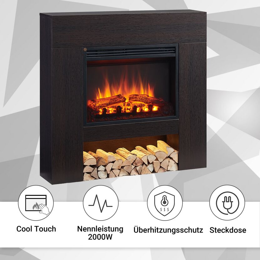 Elektrokamin mit Deko-Holz
