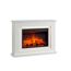 Weißer Elektrokamin mit künstlichen Flammen.
