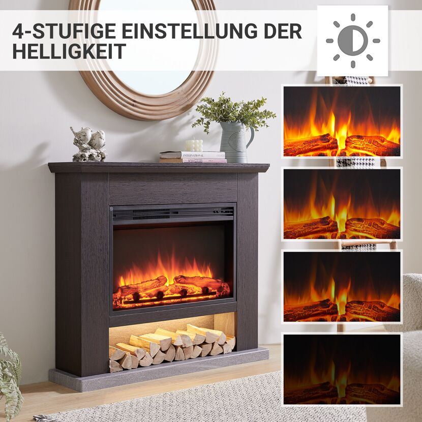 Elektrokamin 'Archie' dunkelbraun 2 kW